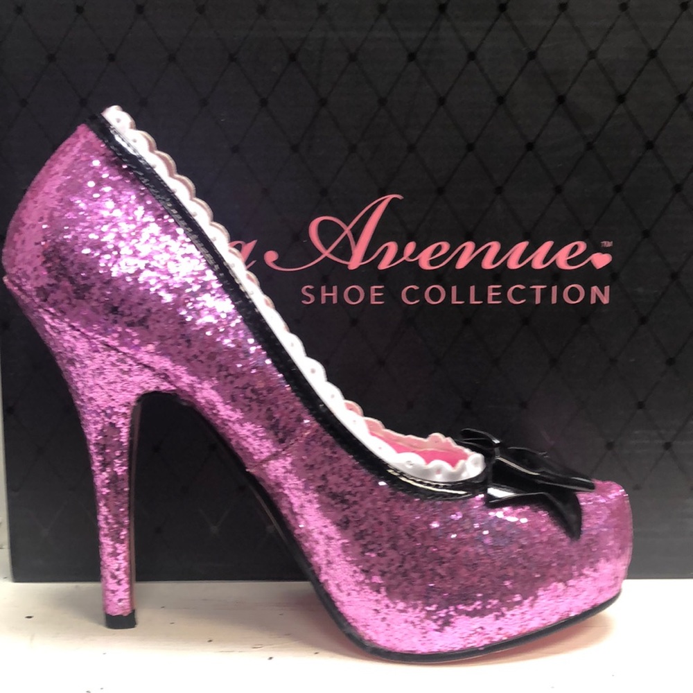 Leg Avenue Pink Glitter Pin Up Heels ✨
